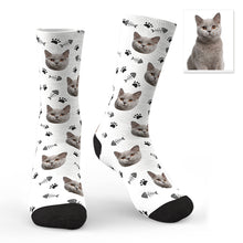 Custom Lovely Cat Photo Socks CWZ050 - Green