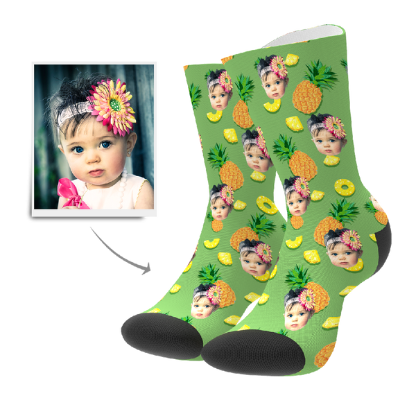 Custom Face Socks Personalized Photo Socks Pineapple