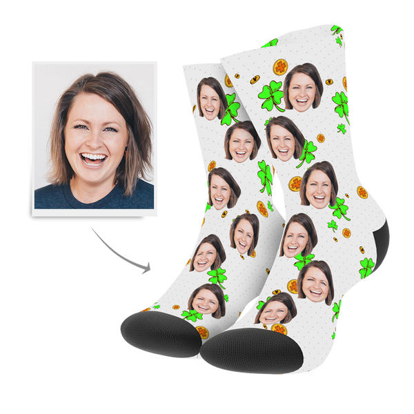 St. Patrick's Day Custom Face Socks