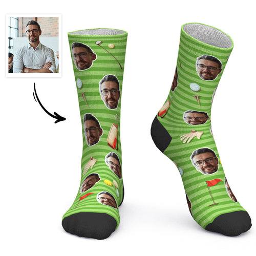 Father's Day Gift Custom Socks Personalized Photo Socks Golf Dad