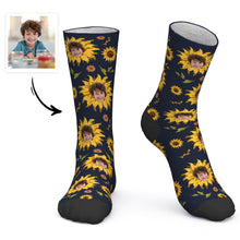 Custom Socks Personalized Photo Socks Sunflower Face Socks