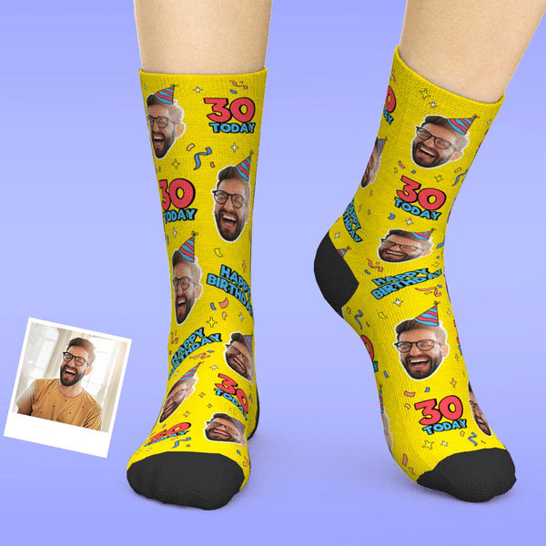 Birthday Gifts, Custom Face Socks Add Pictures And Age Personalized Socks