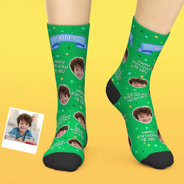 Birthday Gifts, Custom Face Socks Add Pictures And Name Best Birthday Wishes