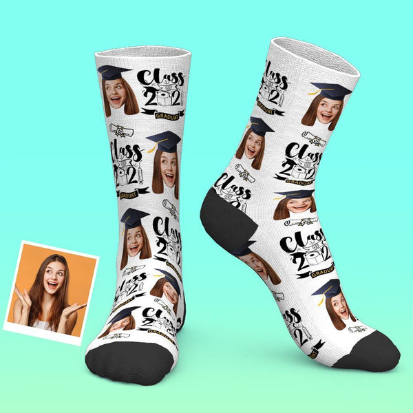 Custom Face Socks Funny Graduation Gift Class of 2021