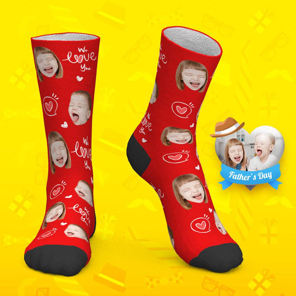 Father's Day Gift Custom Socks Baby Face Socks We Love You Dad