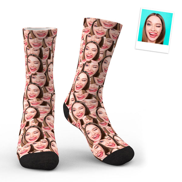 3D Preview Custom Face Mash Socks - SantaSocks