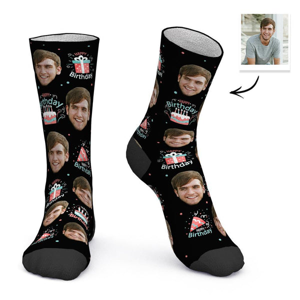 Custom Face Socks Personalized Photo Socks Happy Birthday Birthday Gift for Men Women Valentine's Day Gift