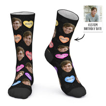 Custom Face And Birthday Date Socks Personalized Photo Socks Happy Birthday Socks Birthday Gift