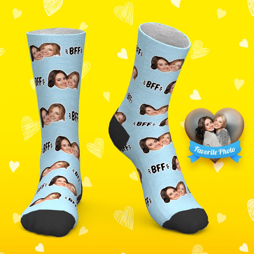 Custom Socks Personalized Photo Socks Best Friend Forever BFF Socks