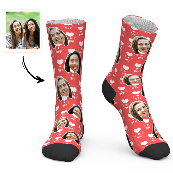 Custom Face Socks Personalized Photo Socks Best Friend Forever BFF Socks