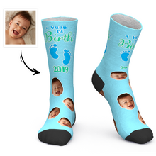 Custom Face Socks Personalized Photo Socks Birthday Socks Year of Birth