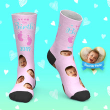 Custom Face Socks Personalized Photo Socks Birthday Socks Year of Birth