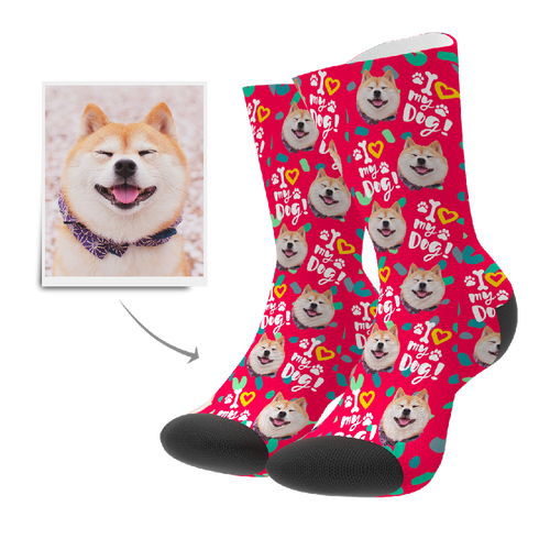 Custom Love Dog Socks