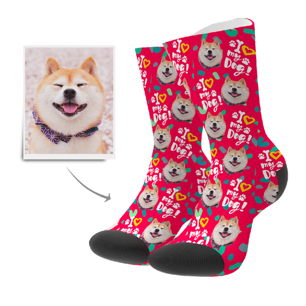 Custom Love Dog Socks
