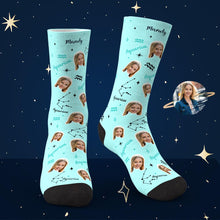 Custom Aquarius Lucky Socks Personalized Face Exclusive Constellation Lucky Socks