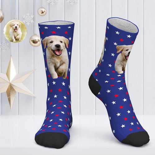 Custom Face Socks Personalized Photo Socks Christmas Gift for Pet Lover - Cute Dog