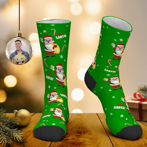 Custom Face Socks Personalized Photo Socks Santa Socks Christmas Gift - Omg Santa