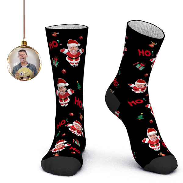 Custom Face Socks Personalized Photo Socks Santa Socks Christmas Gift - Santa Claus HoHoHo