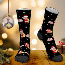 Custom Face Socks Personalized Photo Socks Santa Socks Christmas Gift for family - Best Santa