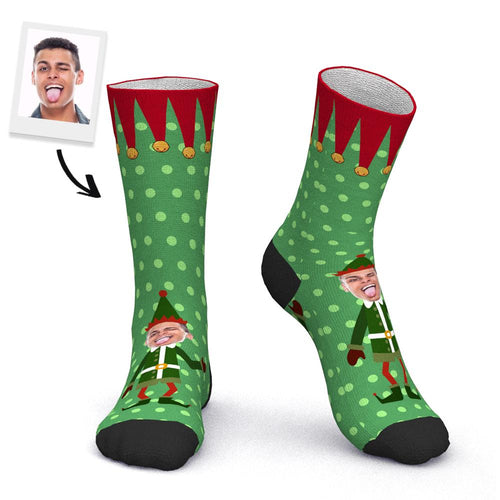 Custom Photo Socks Christmas Theme Custom Face Holiday Gifts
