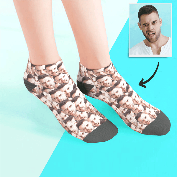 Custom Low cut Ankle Socks Face Mash Summer Photo Socks