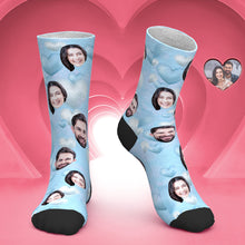 Custom Face Socks Personalized Photo Socks Valentine's Day Gift for Her - Romantic Love