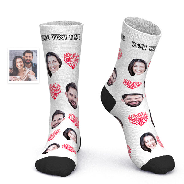 Custom Face Socks Personalized Photo Socks Valentine's Day Gift - Happy Vlaentine's Day