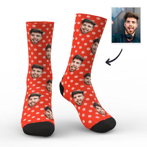 Custom Polka Dot Photo Socks