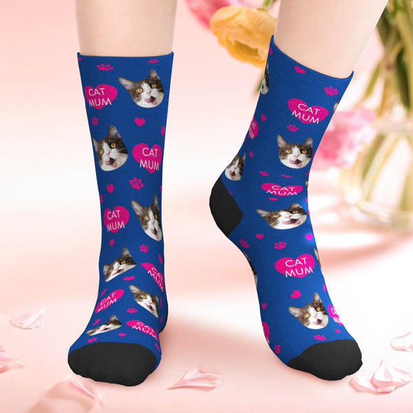 Personalize Photo Socks Cat Mum Photo Socks