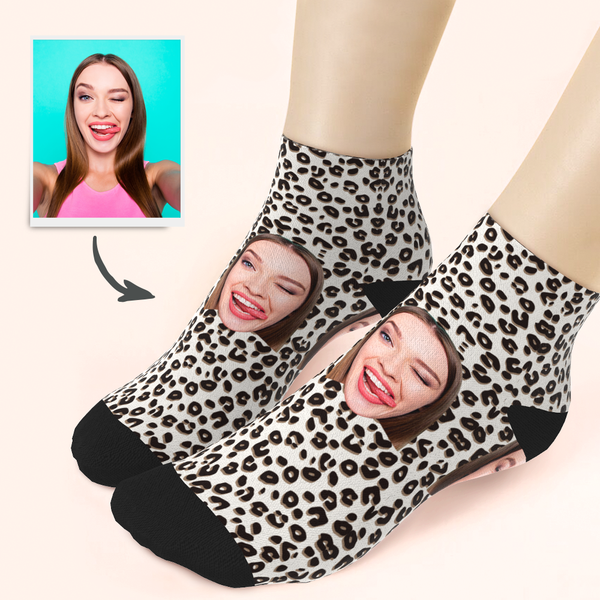Custom Leopard Print Ankle Socks