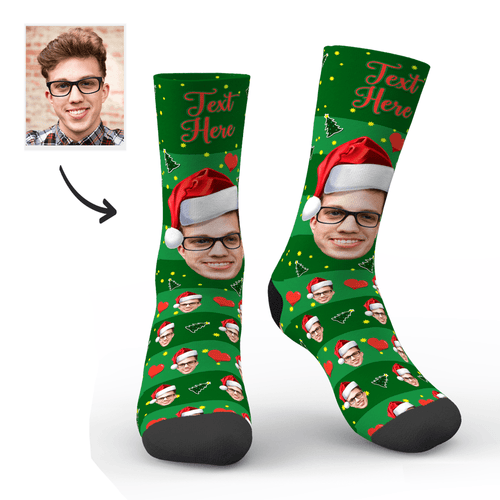 Custom Christmas Tree Photo Socks