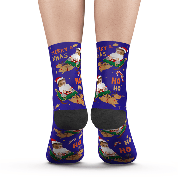 Custom Merry XMAS Photo Socks
