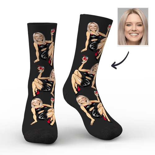 Christmas Gifts Men's Custom Face on Sexy Girl Body Socks