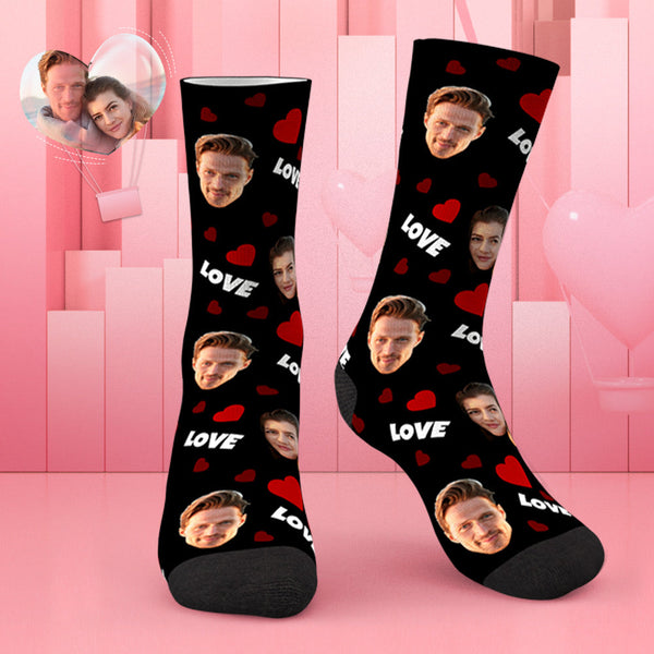 Custom Love And Face On Socks CWZ439 - Pink