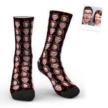 3D Preview Custom Photo Socks Colorful - Two Faces - SantaSocks