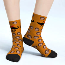 I Love Dad Custom Face Socks Father's Day Gifts