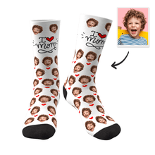 Mother's Day Gift - Custom Face Socks Heart I Love Mom Best Gifts For Mom