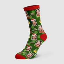 Merry Christmas Socks Custom Scarf And Christmas Hat Face socks