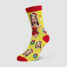 Christmas Custom Socks Face On Santa Claus Body
