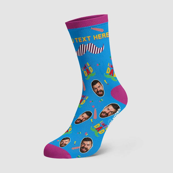 I Love Dad Custom Face Socks Gift