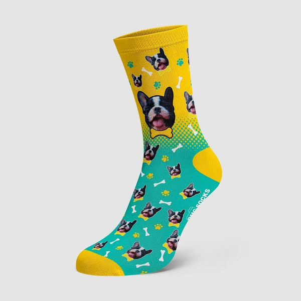 Custom Socks Dog Gradient Color Socks Pet Face On Socks