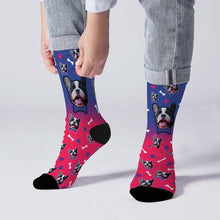 Custom Socks Dog Gradient Color Socks Pet Face On Socks
