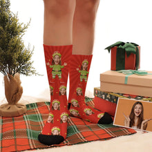 Custom Face Special Gift Elven Socks Red Best Gift For Her