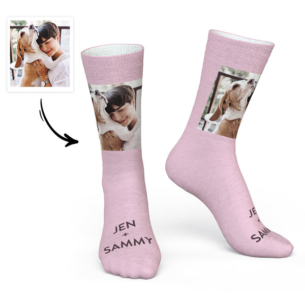 Custom Photo and Name Socks Pet Socks