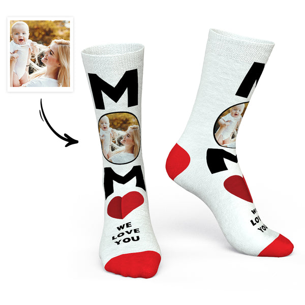 Custom Photo Socks Mom We Love You - Mother's Day Gift
