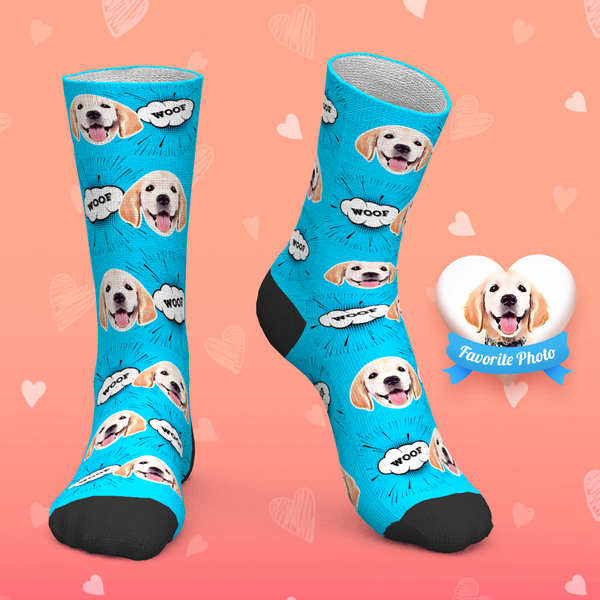 Custom Socks Personalized Face Socks Add Pictures And Name - Comic Style Dog