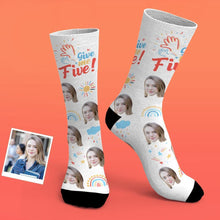 Custom Socks Personalized Photo Socks Give Me Five Socks