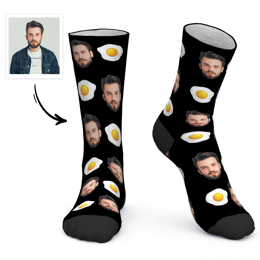 Custom Socks Face Socks Fried egg