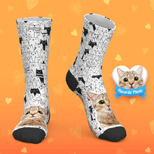 Custom Socks Personalized Face Socks Add Pictures And Name - Cute Full Body Kitten