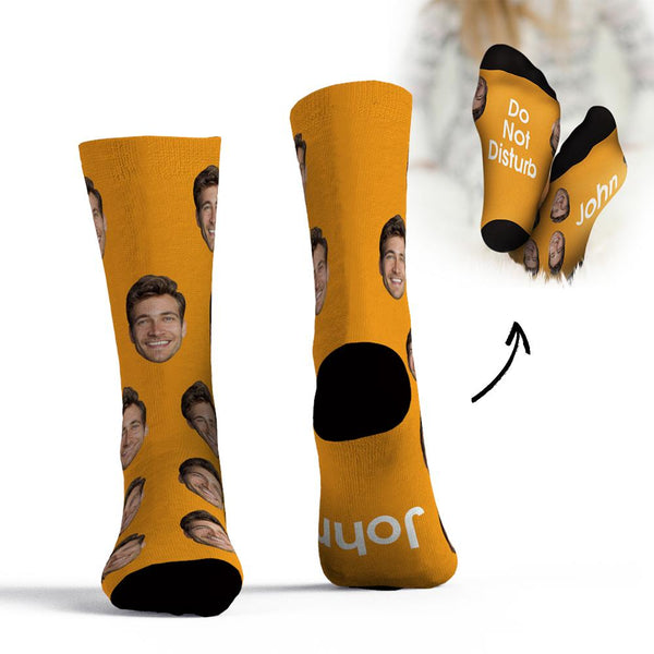Custom Face Socks Add Pictures And Name Father's Day Gift - Do Not Disturb John